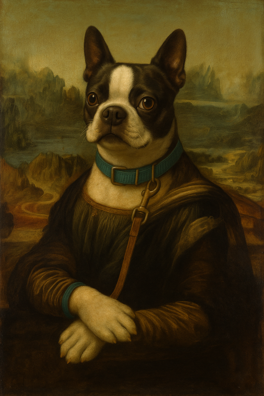 An enigmatic expression, with collar